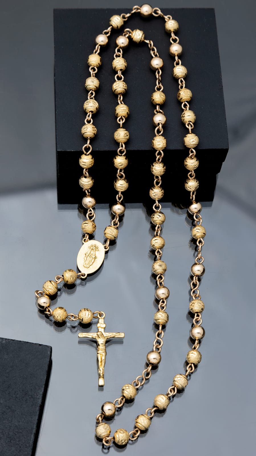 Rosary 65cm length with smooth and shiny 6mm beads