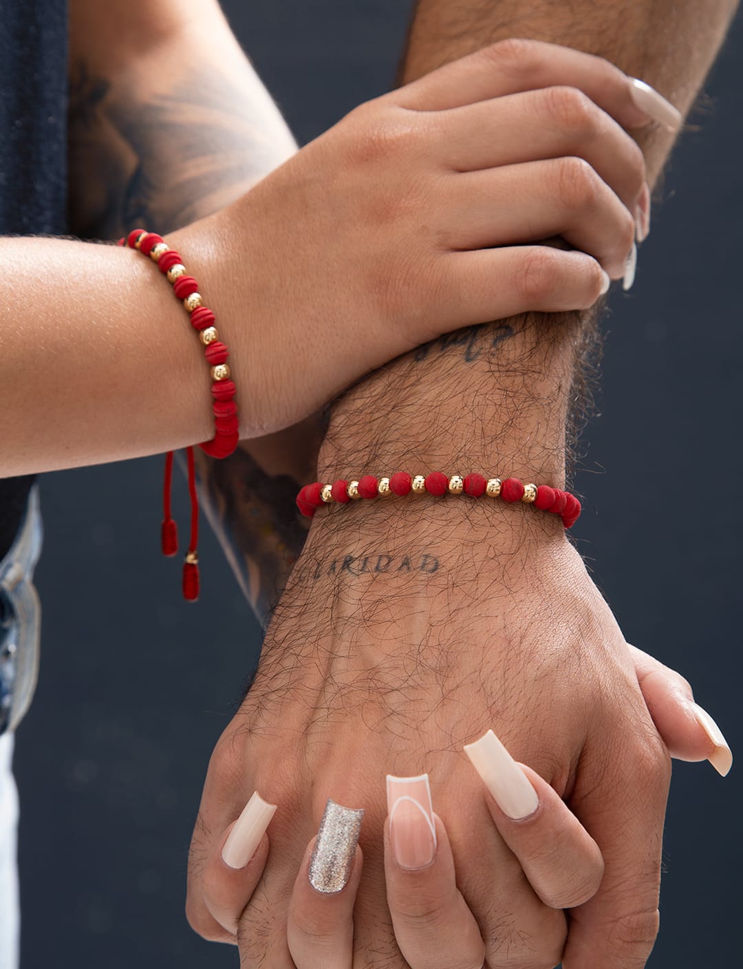 Red bracelets with 5mm smooth beads