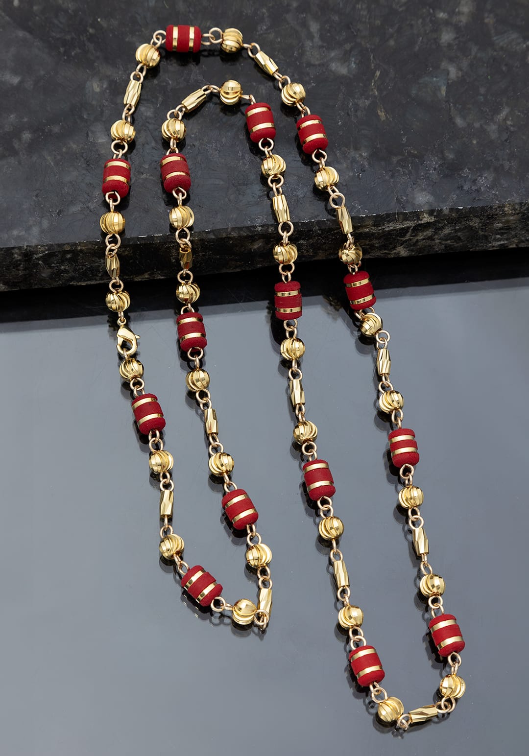 Red rustic chain 65cm length and 6mm thickness