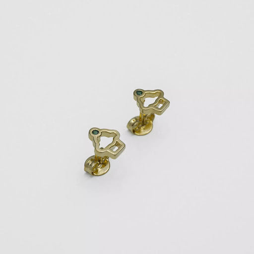 Cupcake green zircon stud earrings