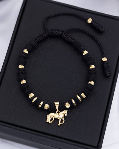 Horse bracelet with 4mm Italian beads