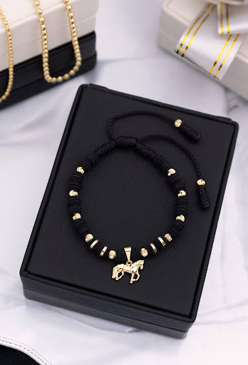 Horse bracelet with 4mm Italian beads