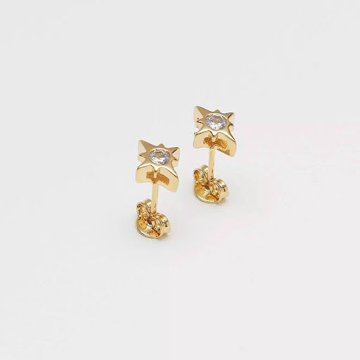 Star crystal zircon stud earrings