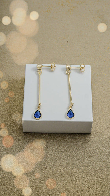 Long blue earrings