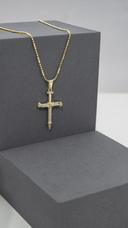 Nail cross pendant