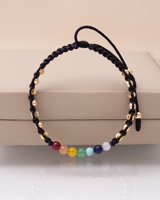 Multicolor bracelet smooth and Italian 4mm beads