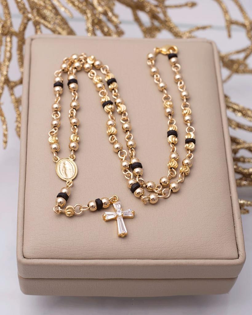 Rosary 65cm length with smooth and Italian 4mm beads