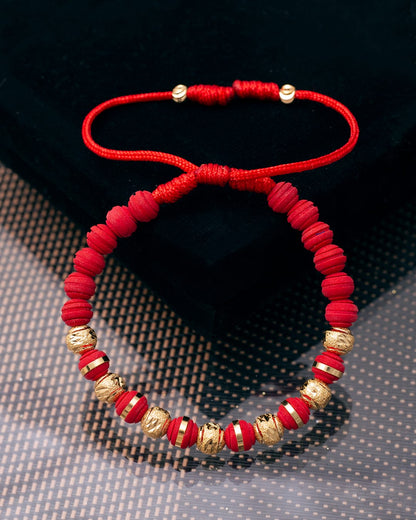 Red Bracelet shiny 6mm beads