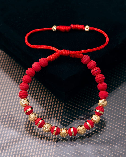 Red Bracelet shiny 6mm beads