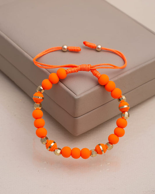 Neon orange bracelet disco 5mm beads