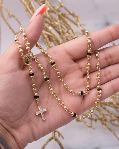 Rosary 65cm length with smooth and Italian 4mm beads