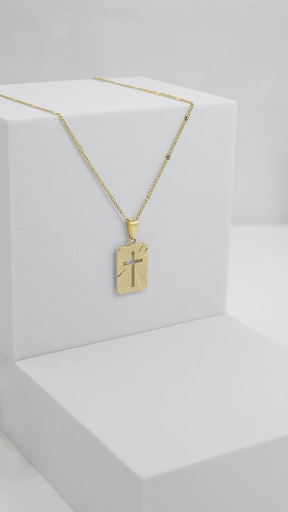 Cross plate pendant