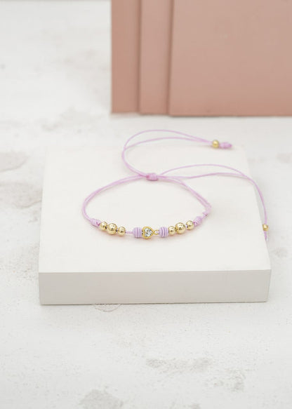 Diamond heart bracelet 4mm beads