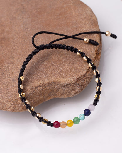 Multicolor bracelet smooth and Italian 4mm beads